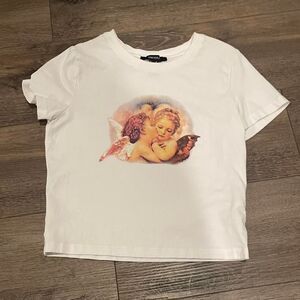 Forever-21 Women's White T-shirt Medium